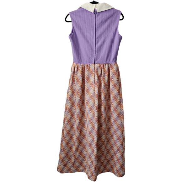Vintage 70s Plaid Maxi Dress - Picture 2 of 5
